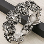 Lion Heads Link Chain Man Bracelet Heavy Stainless Steel Men's Charm Bracelets Bangles Best Friends On Hand Bands Male