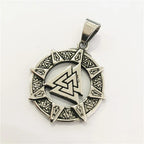 Viking Vegvisir Rune Compass Pendant — Stainless Steel