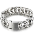 Massive Man Bracelet On Hand Wrist Accessories Polished Stainless Steel Iron Jewelry Bracelets Male Engravable Mannen