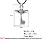 Kinitial Vintage Unique Egyptian Animal Scarab Beetle Pendant Necklace Key Cross Necklace For Man Punk Amulet Key Jewelry