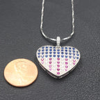 American Flag Heart Pendant — 925 Silver
