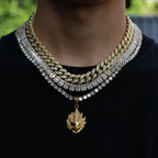 Iced Out Square Tennis Chain Choker Necklace — Copper Alloy