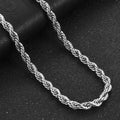 Twisted Rope Chain Necklace — Stainless Steel 6mm