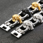 Punk Man Bracelet Skull 21MM Cycling Bicycle Link Chain Men's Bracelets Solid Stainless Steel Gothic Biker Jewelry