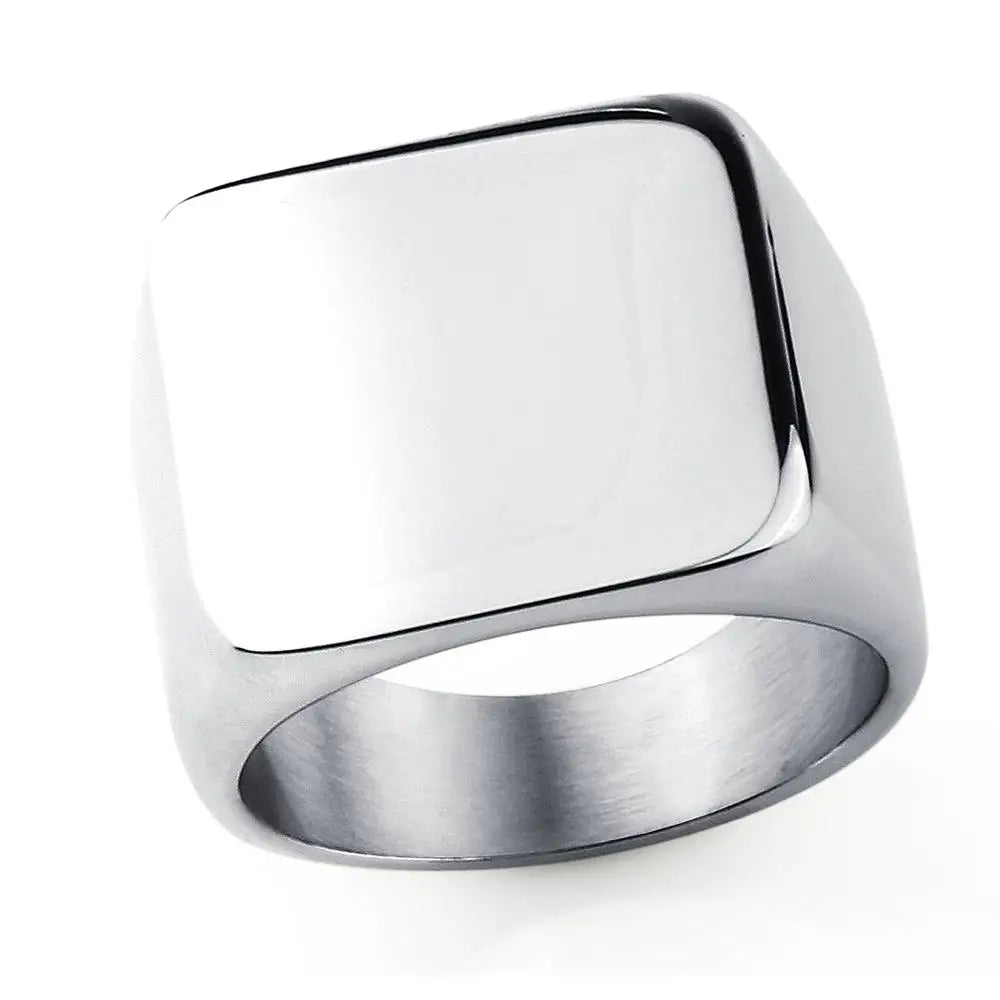 Smooth Signet Ring — Stainless Steel