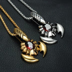 Scorpion Inlaid Crystal Pendant Necklace