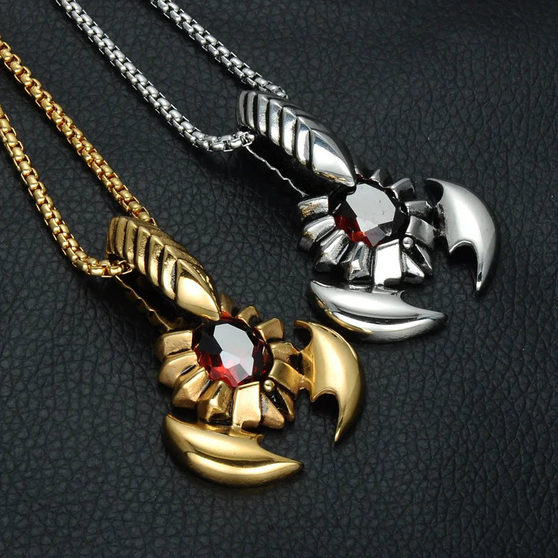 Scorpion Inlaid Crystal Pendant Necklace