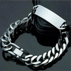 Cuban Link Chain ID Bracelet 15mm 8.66in — 316L Stainless Steel