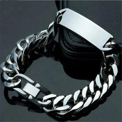 Cuban Link Chain ID Bracelet 15mm 8.66in — 316L Stainless Steel