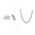 Two-Tone Round Box Chain Necklace — Stainless Steel