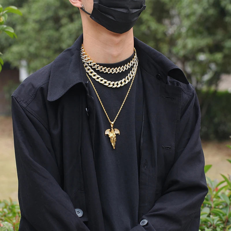 Iced Out Skull Grim Reaper Pendant — Gold
