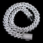 Big Heavy Hip Hop ice Men Boy Jewelry Micro Pave CZ Rose Gold Two Tone Color Rock Punk Ice Out Cuban Chain Necklace 19mm