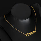 Custom Old English Name Necklaces For Women Men Stainless Steel Customized Pendant Necklace Personalized Goth Neck