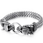 Gothic Men's Skull Head Bracelets Stainless Steel Ghost Chain Man Bracelet Punk Rock Skeleton Jewelry Gifts For