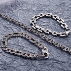 Retro 316L Stainless Steel Cast Metal Bracelet for Men 8MM Pattern Chain Men's Bracelets Male Bikers' Jewelry