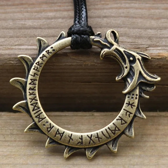 Slavic Norway Valknut with the Elder Futhark Runes Pagan Amulet Pendant Men Necklace Scandinavian Viking Jewelry