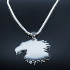Eagle Head Pendant Necklace — Silver