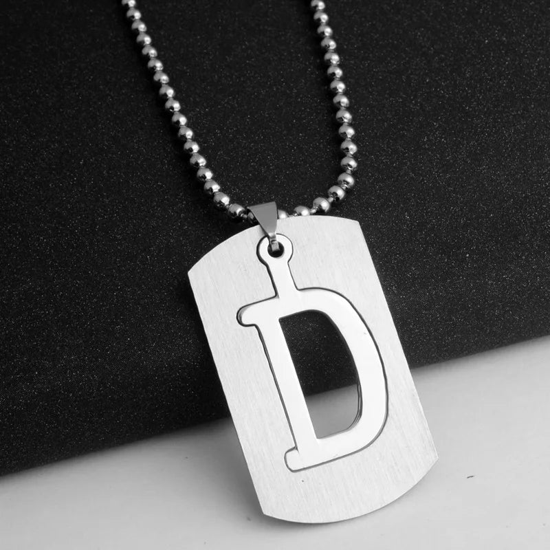 Steel Pendant 316L Initials Letter Name