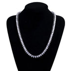 Iced Out Tennis Chain Choker Necklace — Copper Alloy