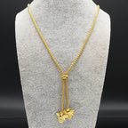 Bee Gold Statement Long Necklace — Stainless Steel