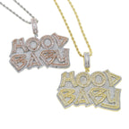 New Iced Out Bling Letter Hood Baby Pendants Necklaces Cubic Zirconia Two Tone Color Charm For Men Women Hip Hop Jewelry