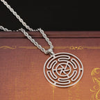 Hekate Wheel Stainless Steel Necklace Pendant Goth Strophalos Hecate Magic Symbol Logo Charm PIN colier femme Men
