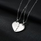 Sifisrri 1 Pair Personalized Engrave Name Half Heart Pendant Necklace for Women Men Stainless Steel Valentine's Day Jewelry Gift