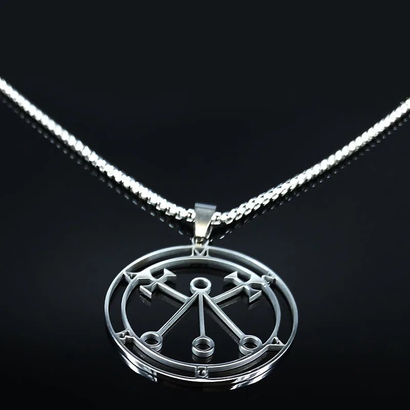 Baphomet Steel Pendant Lucifer Sigil Seal Satan
