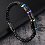 Snap Button Woven Twist Bracelet — Stainless Steel