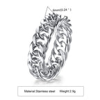Cuban Ring, Curb Chain Ring, Stainless Steel Miami Link Rings,Streetwear Fashion Hip Pop Cool Ring, Everyday Jewelry 3 to 7 MM