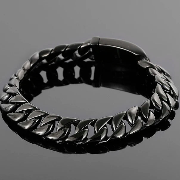 Polished Brushed Matte Black Stainless Steel Bracelet For Men Mannen Armband Jewelry Accessories 12/13/18MM On Hand