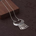 Womens Gypsy Jewelry Bohemian Ethnic Red Natural Stone Pendants Necklaces Metal Tibetan Sliver Color Chain Necklace For