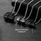 Barbell Fitness Pendant Necklace — Stainless Steel