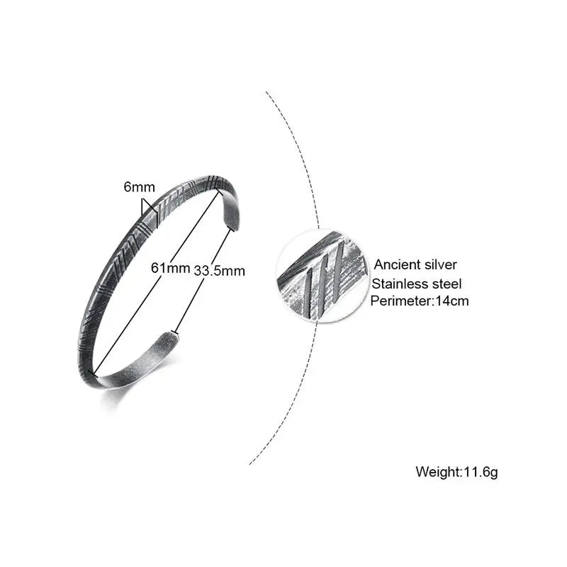 Silver Mobius Cuff Bangle Bracelet — Stainless Steel
