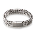 Men's 316L Stainless Steel Wrist Bracelet Man On Hand Chain Bracelets For Men Logo & Name & Date Engraved Male Jewelry