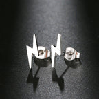 Lightning Stud Earrings for Women — Classic Stainless Steel