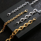 Kalen Gold/Silver Color O-Chain Geometric Stitching Necklace Men's Stainless Steel Jewelry Wholesale