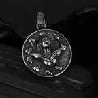 Gothic Skull Medallion Pendant Necklace — 316L Stainless Steel