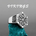 Nordic Viking Stainless Steel Ring Anchor Compass Tree of Life Viking Rune Wolf Men and Women Ring Jewelry Factory