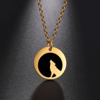 Wolf Moon Pendant Necklace — Silver