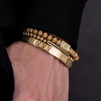 Luxury Royal King Crown Men Bracelets Roman Numeral Bracelet Unique Design Braided Adjustable Bangle Pulseira
