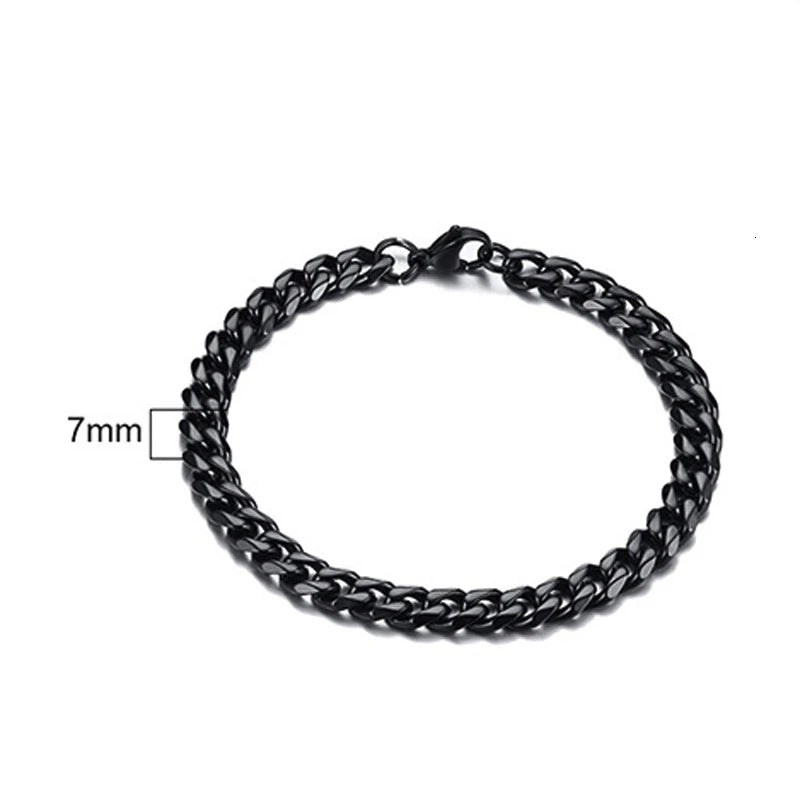 Cuban Curb Chain Bracelet — Stainless Steel
