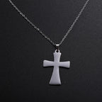 Religious Jesus Cross Pendant Necklace — Stainless Steel Chain