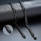 Vnox 18-70cm Curb Chain Necklaces 3-11mm Men's Miami Cuban Link Classic Punk Heavy Metal Stainless Steel Long Women