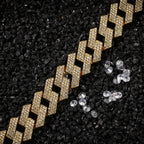 THE BLING KING 20mm Miami Prong Cuban Link Bracelet 3 Row Full Iced Out Rhinestones 7inch 8inch Bracelet Mens Hiphop