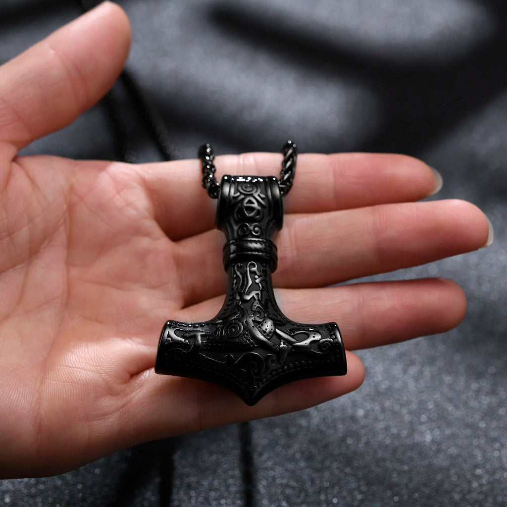 Thor Hammer Pendant — Stainless Steel