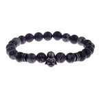 Charm Mens CZ Beaded Bracelets 8mm Bright Black Lava Stone Bracelets Homme Black Matte Bracelets For Women Dropshipping