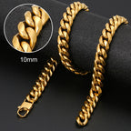 8mm 6mm Classic Cuban Chain Stainless Steel Necklace For Men's Women Chains Around The Neck Gold Silver Color Necklace Gift