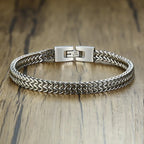 Stylish Stainless Steel Bali Foxtail Chain Bracelet for Men,Double Franco Link Chain Bracelets,Male Jewelry Gift for