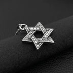 Silver Star of David Pendant Necklace — Stainless Steel